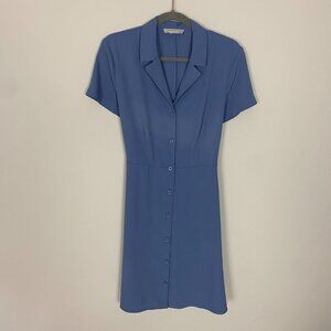 Everlane Japanese GoWeave Notch Dress Blue Womens 10
